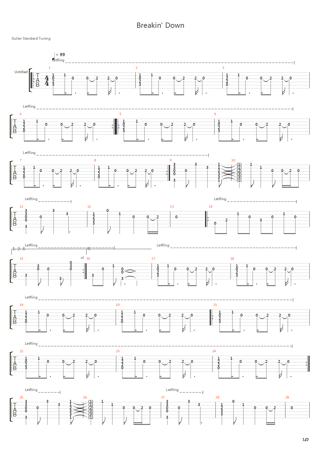 Breakin Down吉他谱