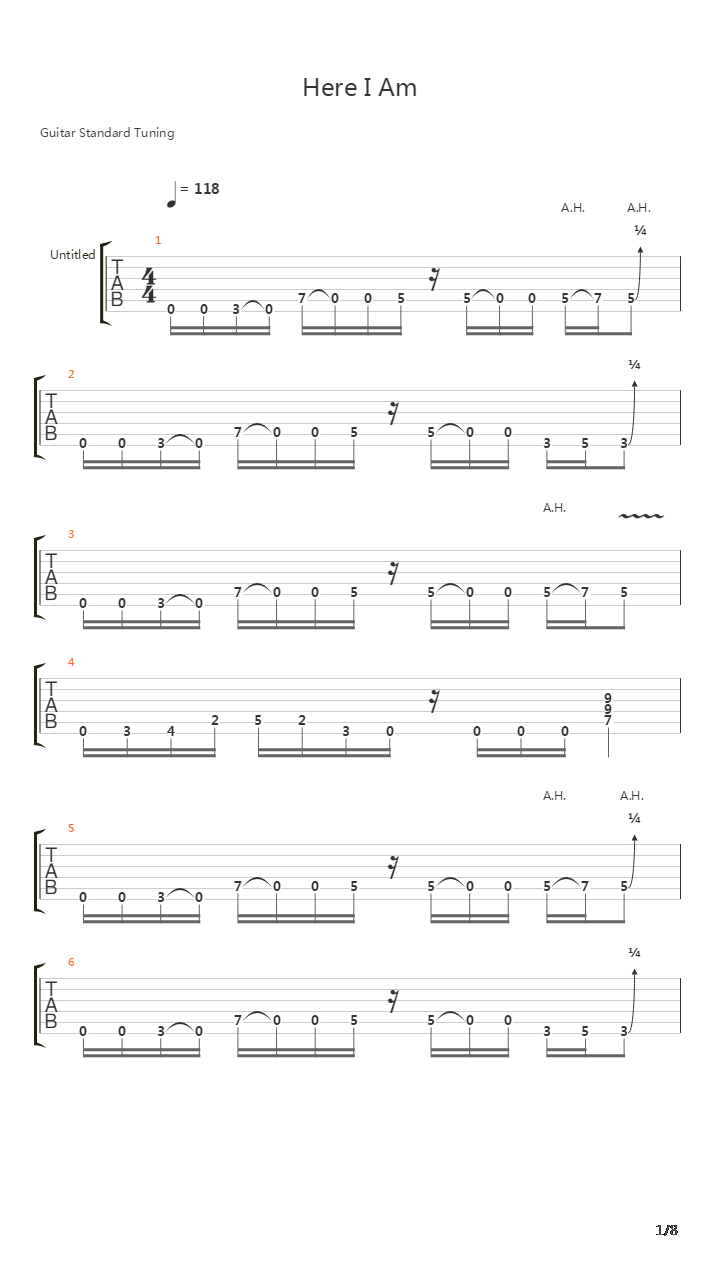 Here I Am吉他谱