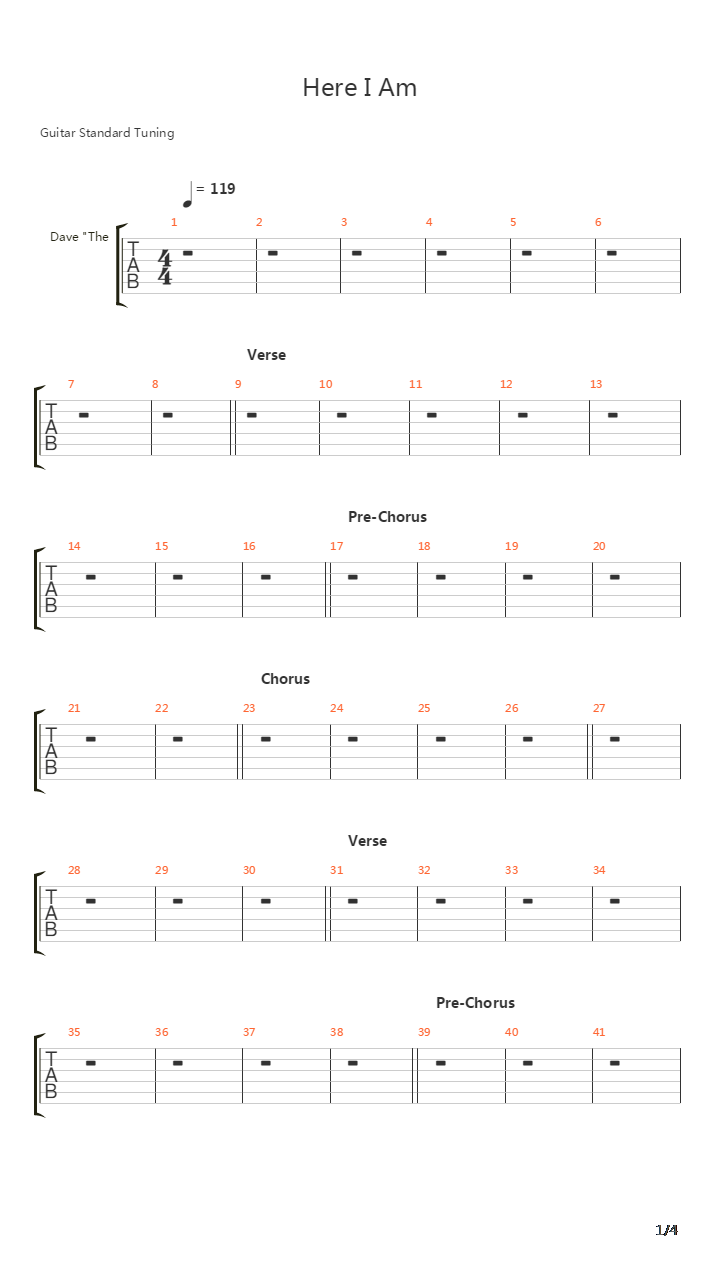 Here I Am吉他谱