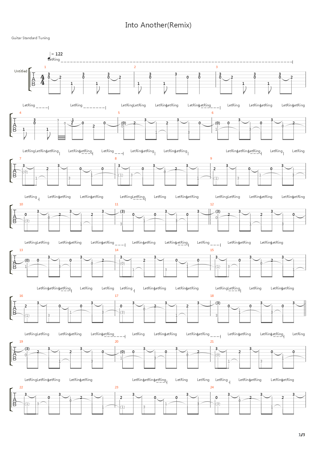 Into Another吉他谱