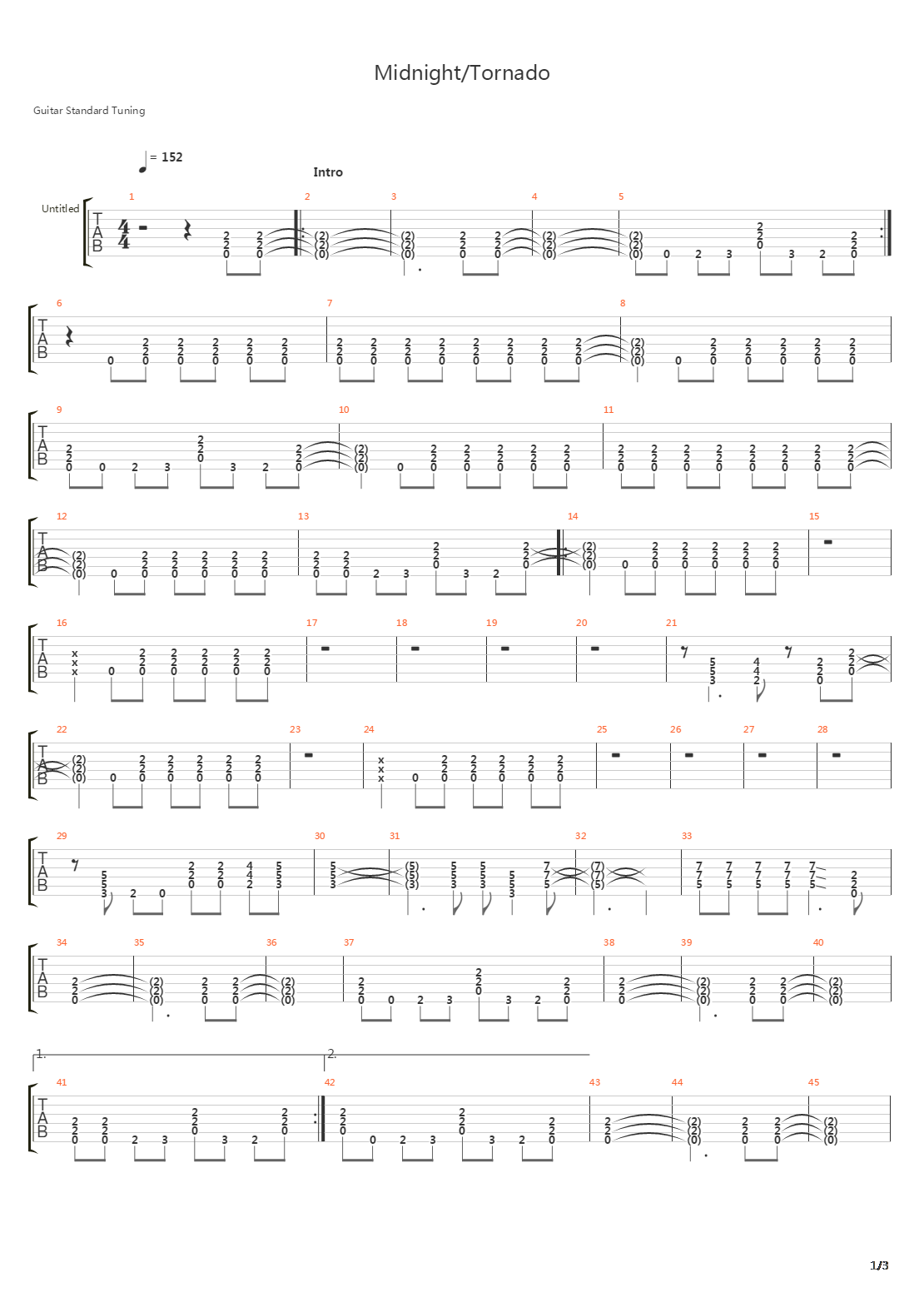 Midnight Tornado吉他谱