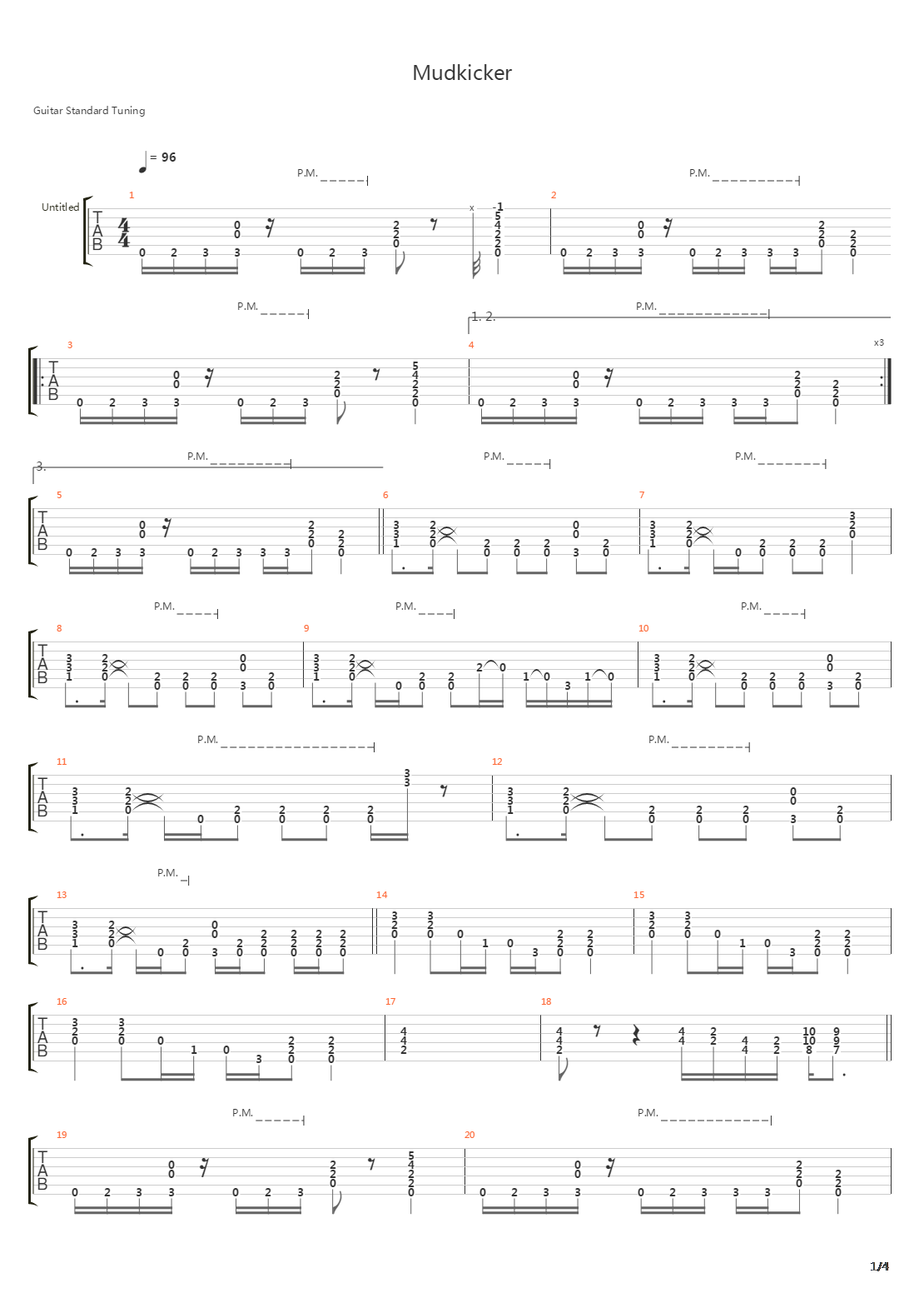 Mudkicker吉他谱