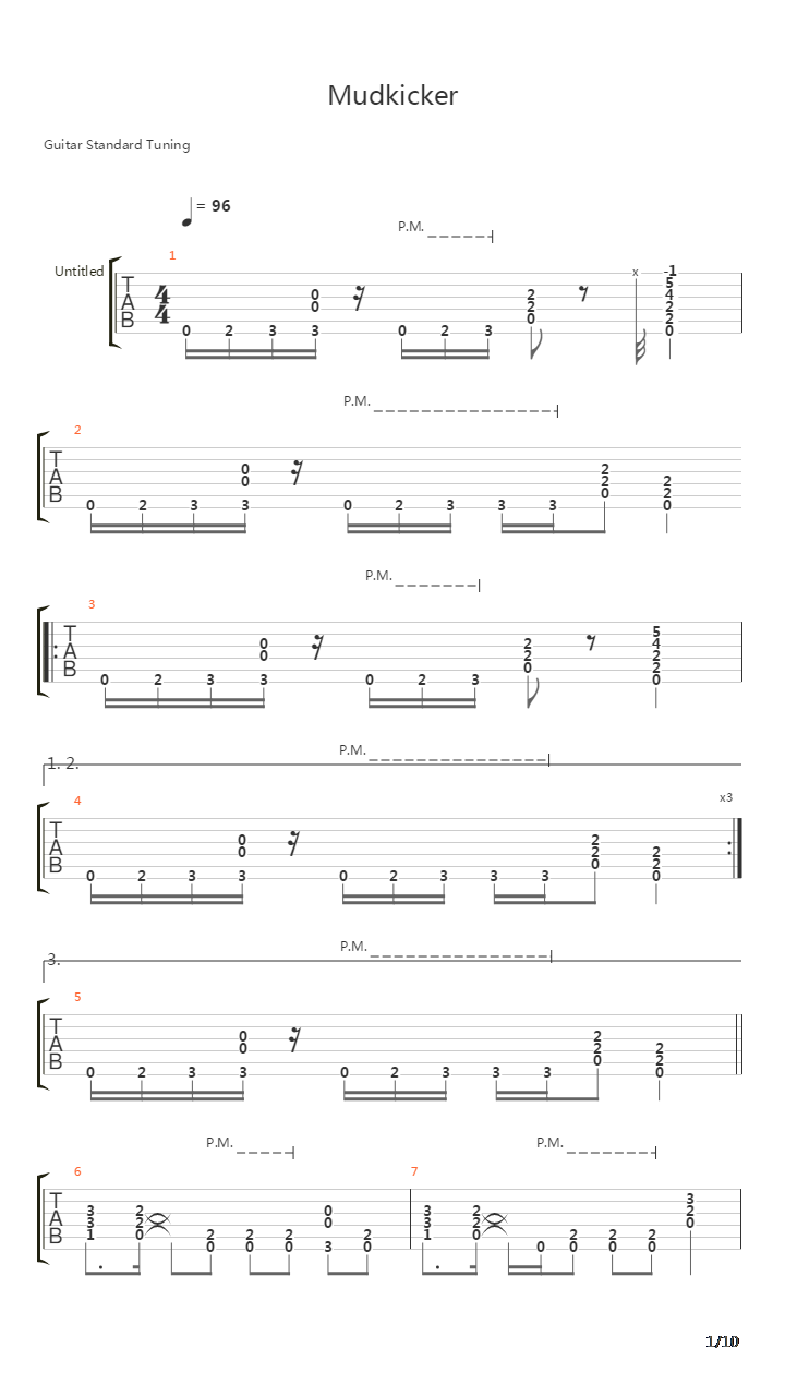 Mudkicker吉他谱