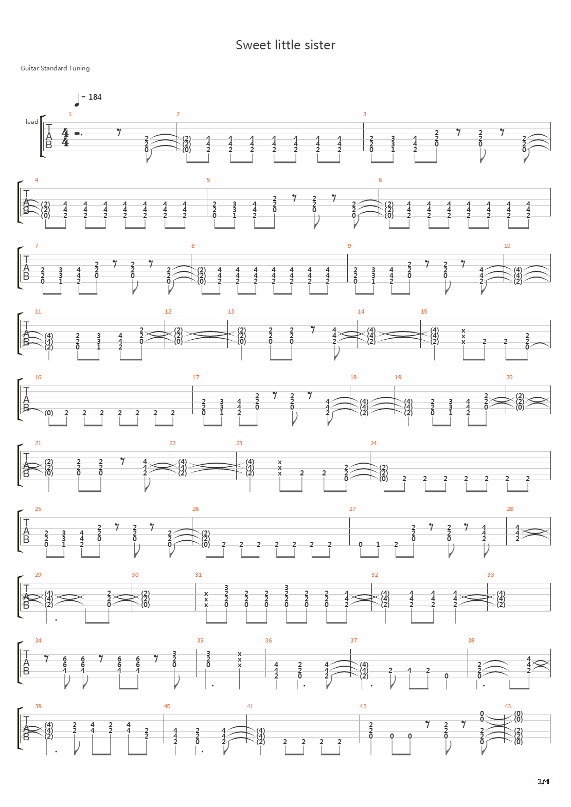 Sweet Little Sister吉他谱