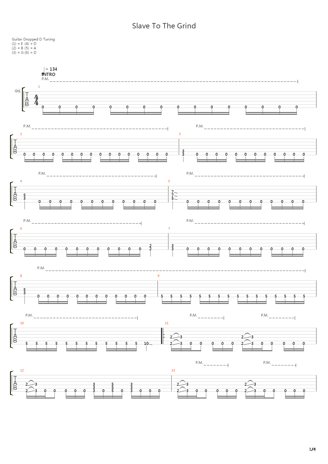 Slave To The Grind吉他谱
