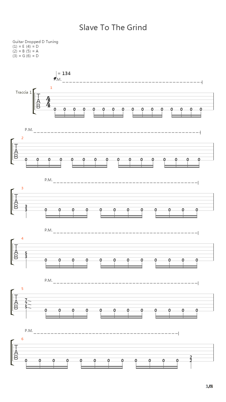 Slave To The Grind吉他谱