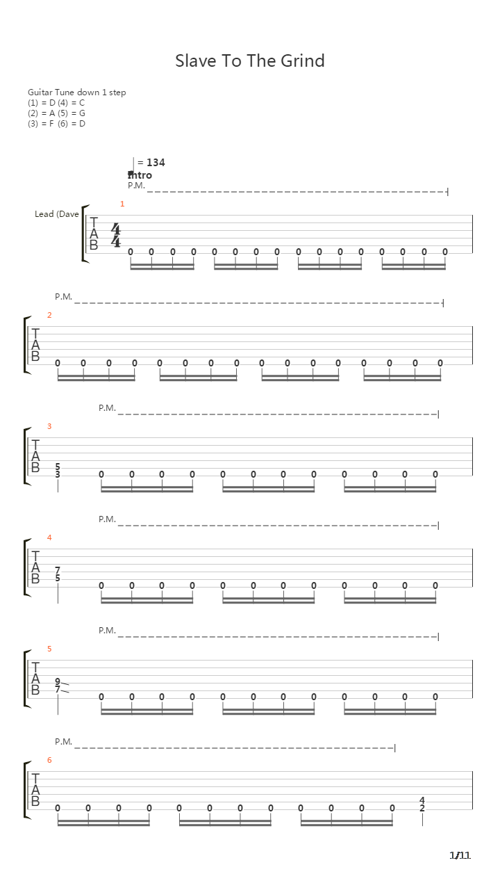 Slave To The Grind吉他谱