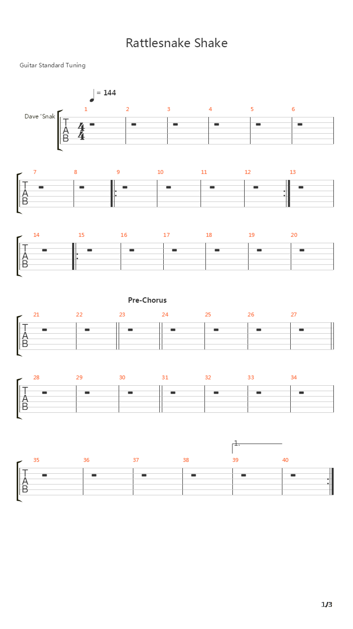 Rattlesnake Shake吉他谱