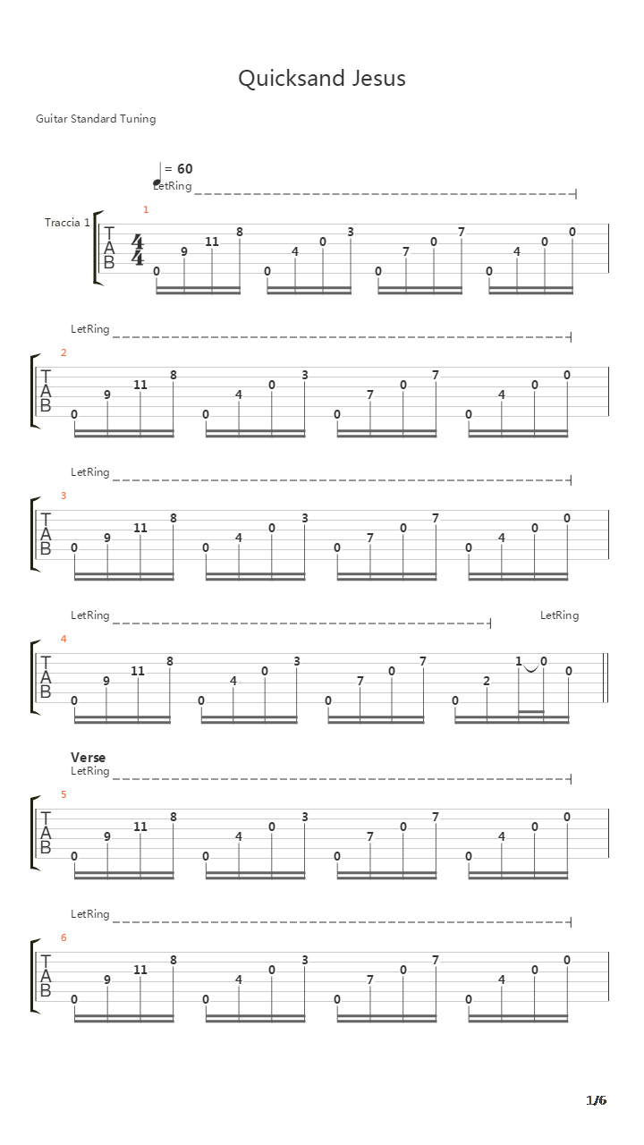 Quicksand Jesus吉他谱