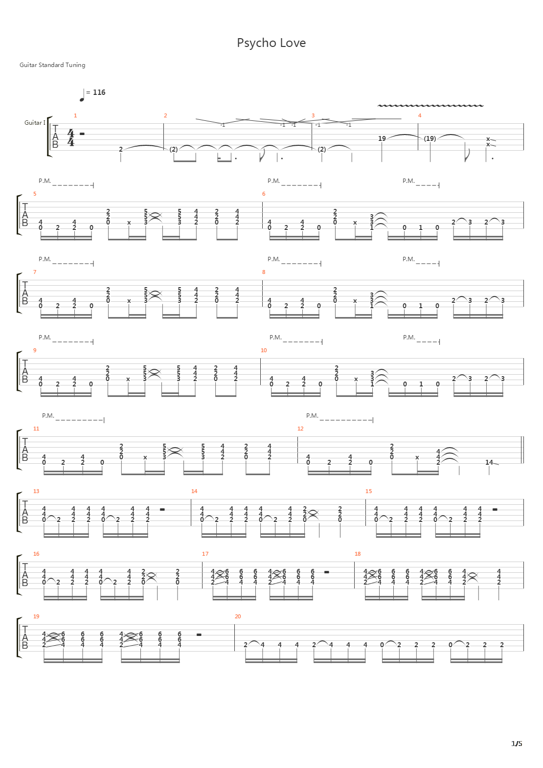 Psycho Love吉他谱