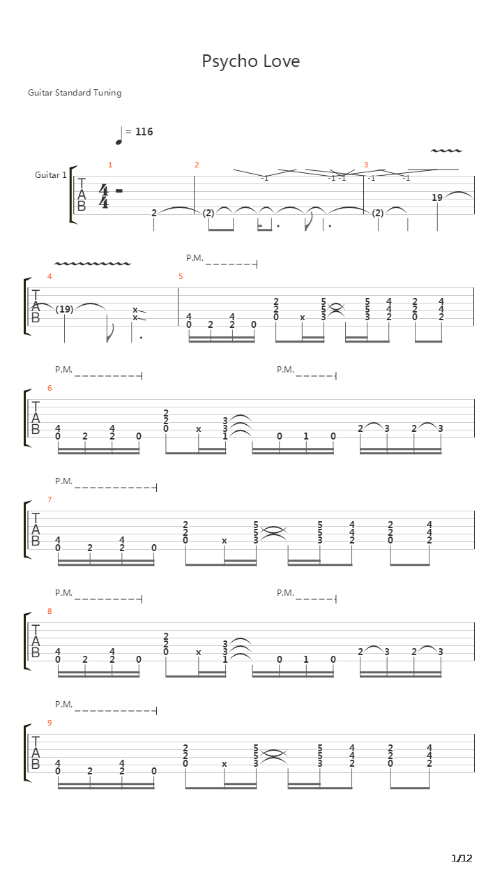 Psycho Love吉他谱