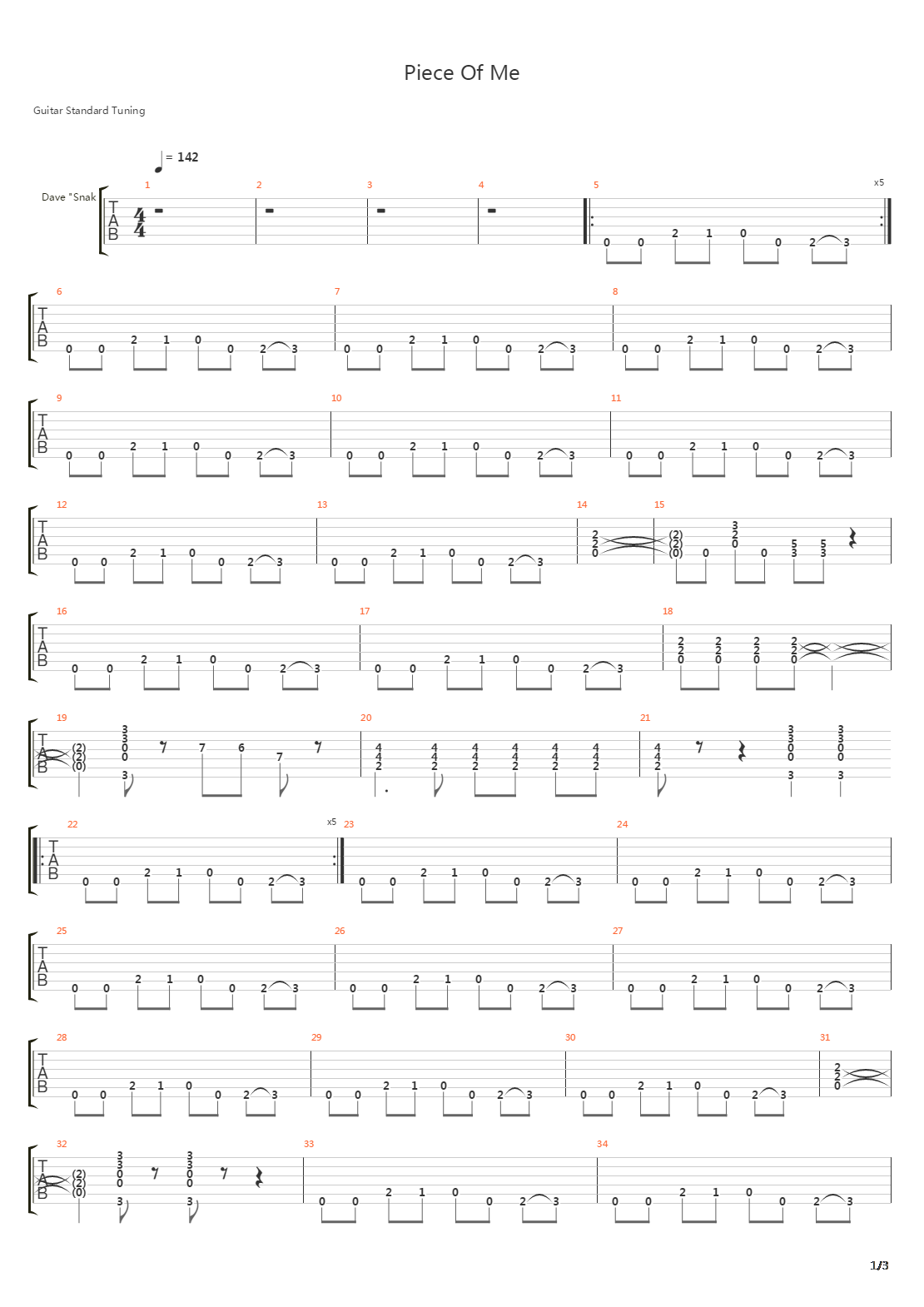 Piece Of Me吉他谱