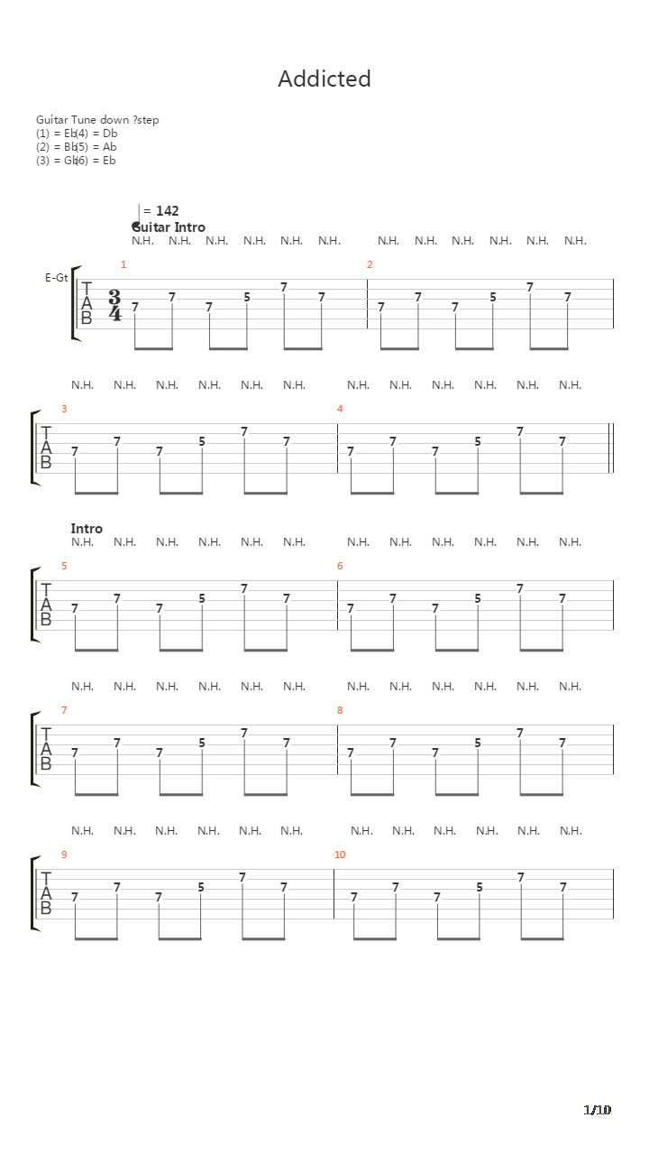 Addicted吉他谱
