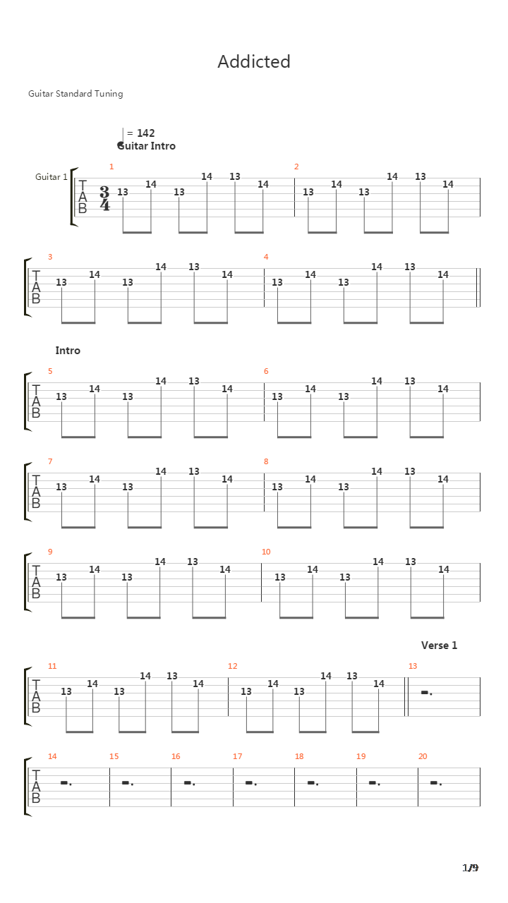 Addicted吉他谱