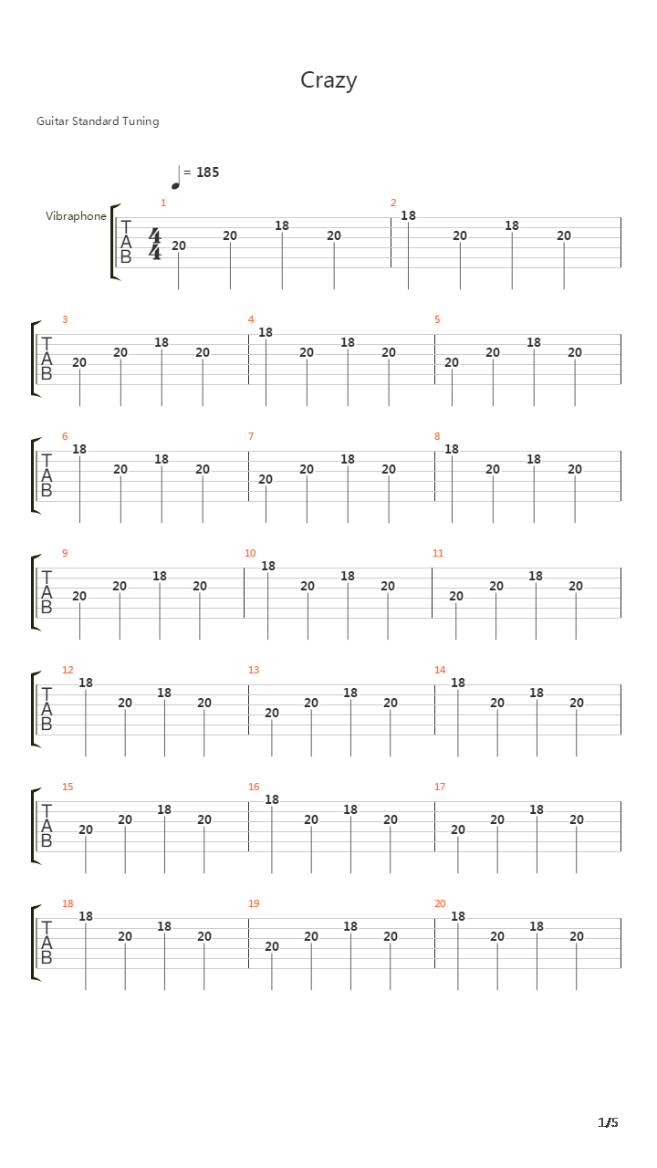Crazy吉他谱
