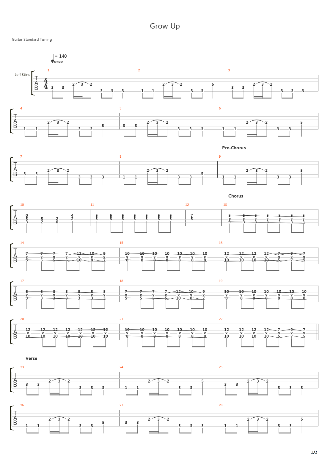 Grow Up吉他谱