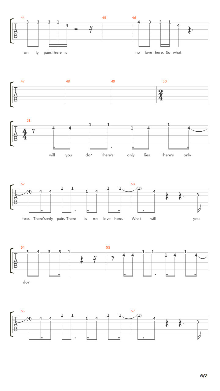 No Love吉他谱