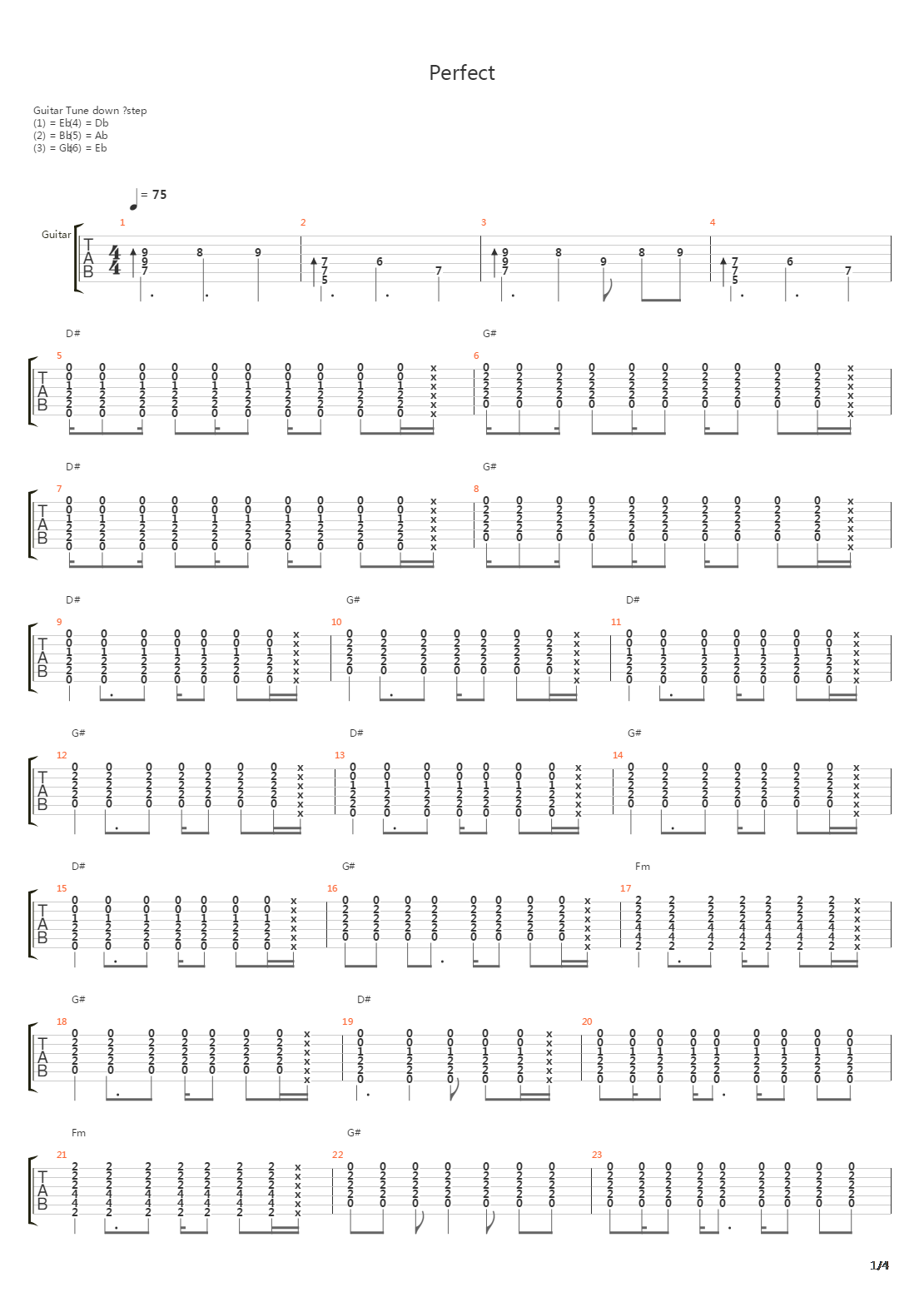 Perfect吉他谱