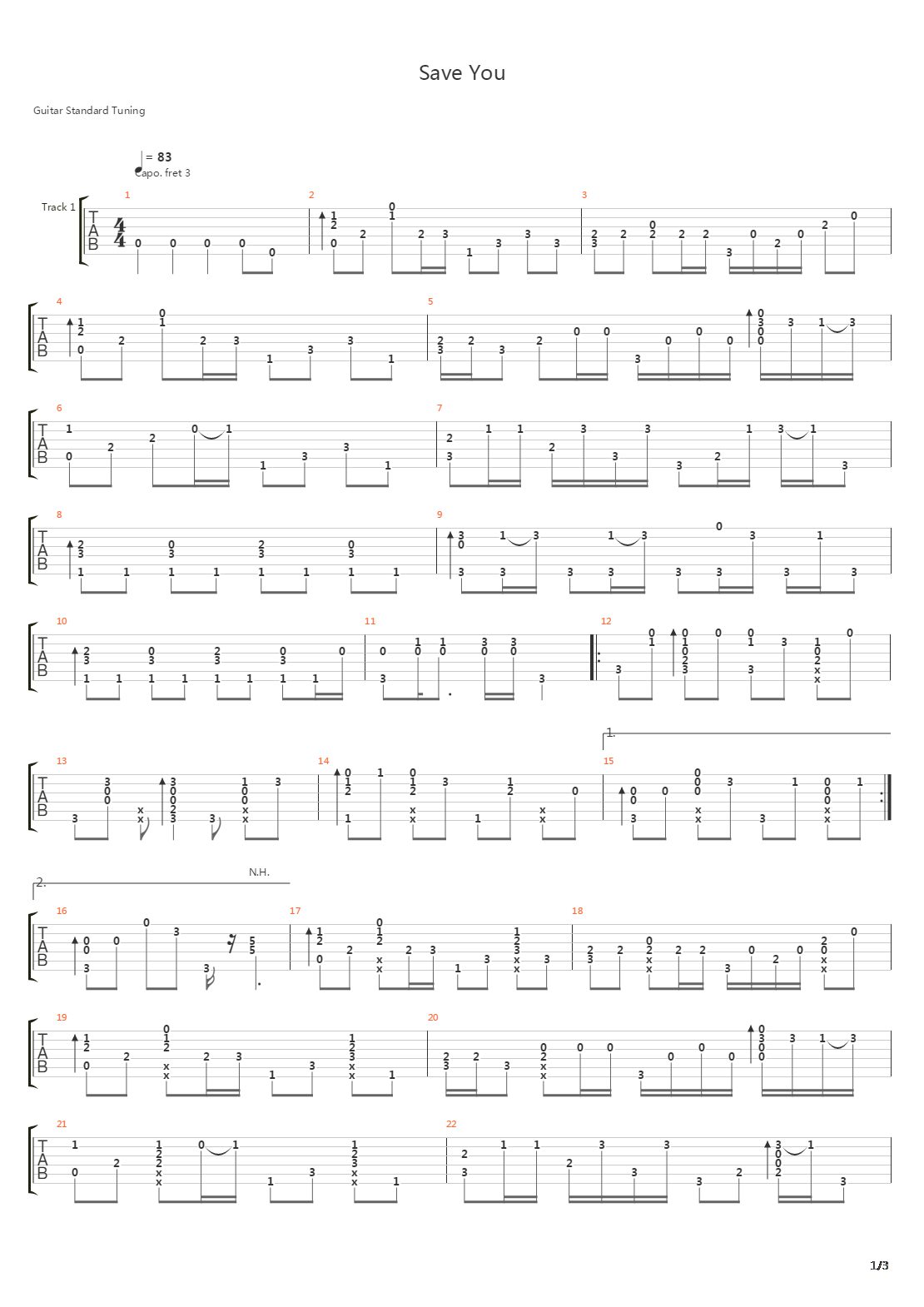 Save You吉他谱