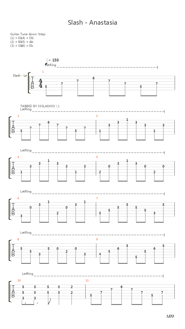 Anastasia吉他谱