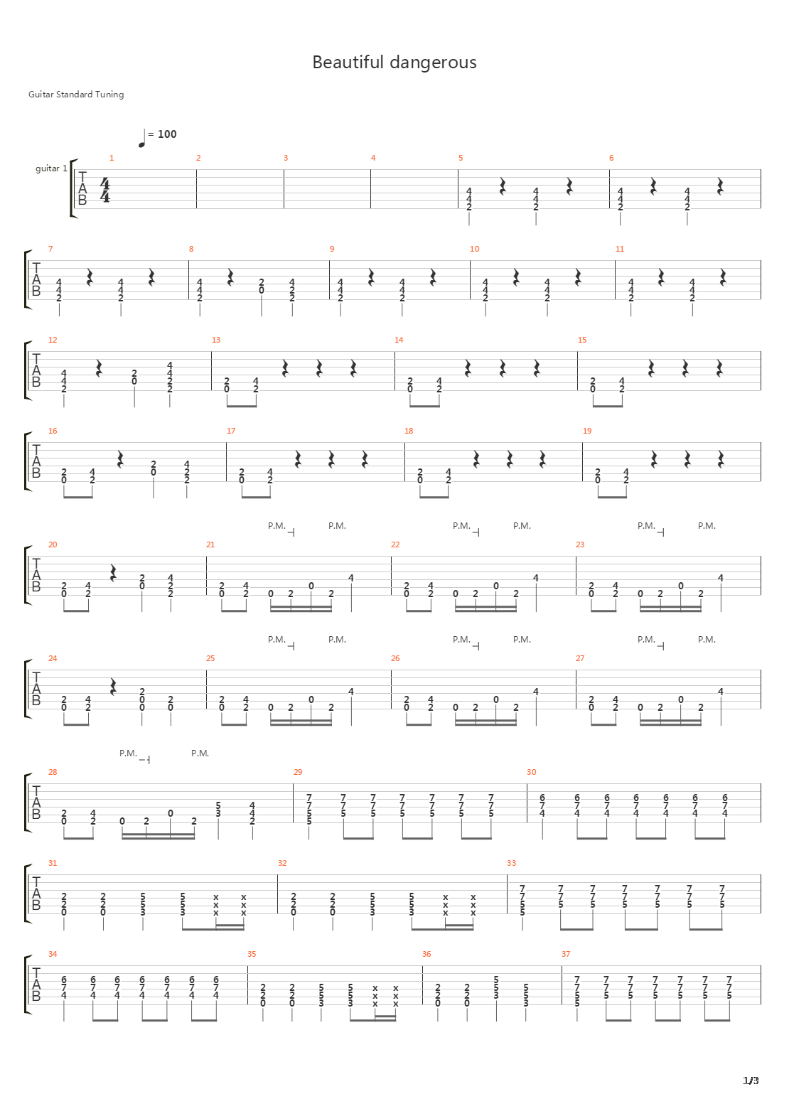 Beautiful Dangerous吉他谱