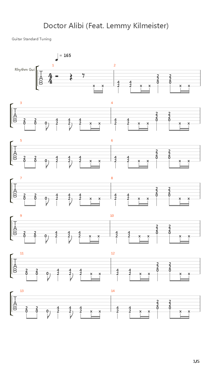 Doctor Alibi吉他谱
