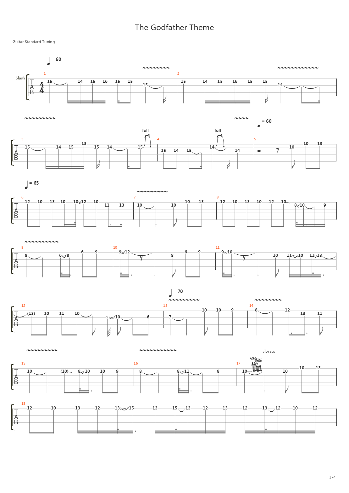 Godfather Theme吉他谱