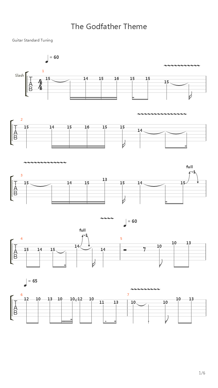Godfather Theme吉他谱