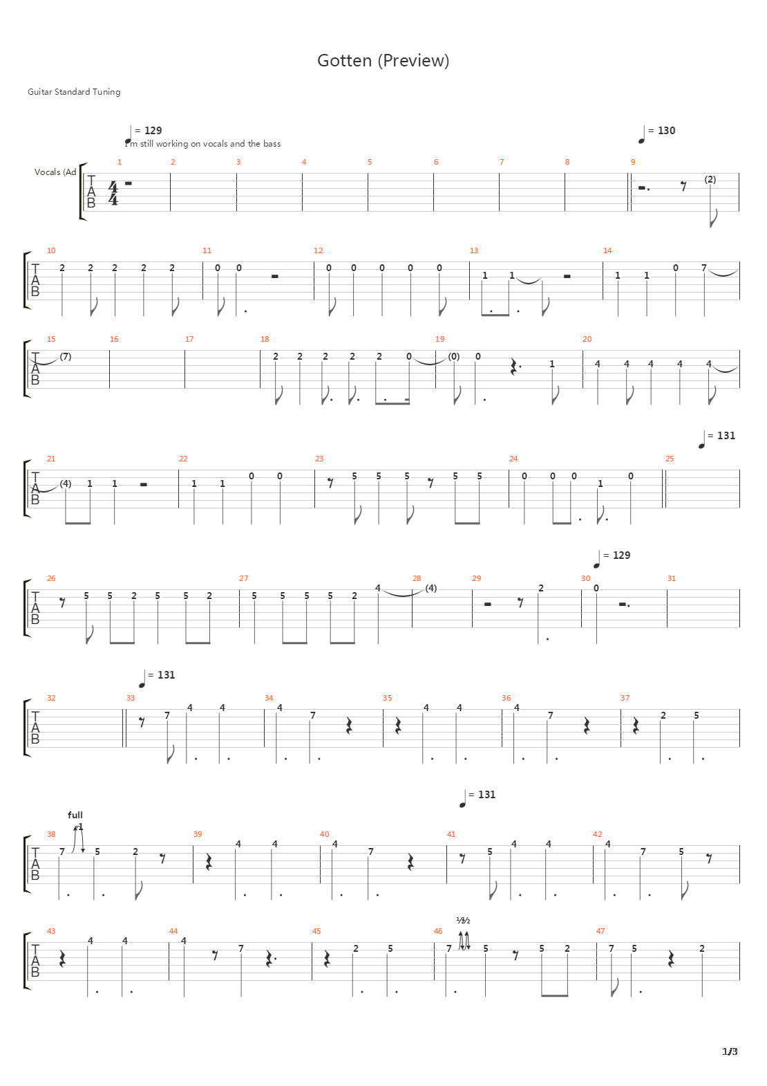 Gotten吉他谱