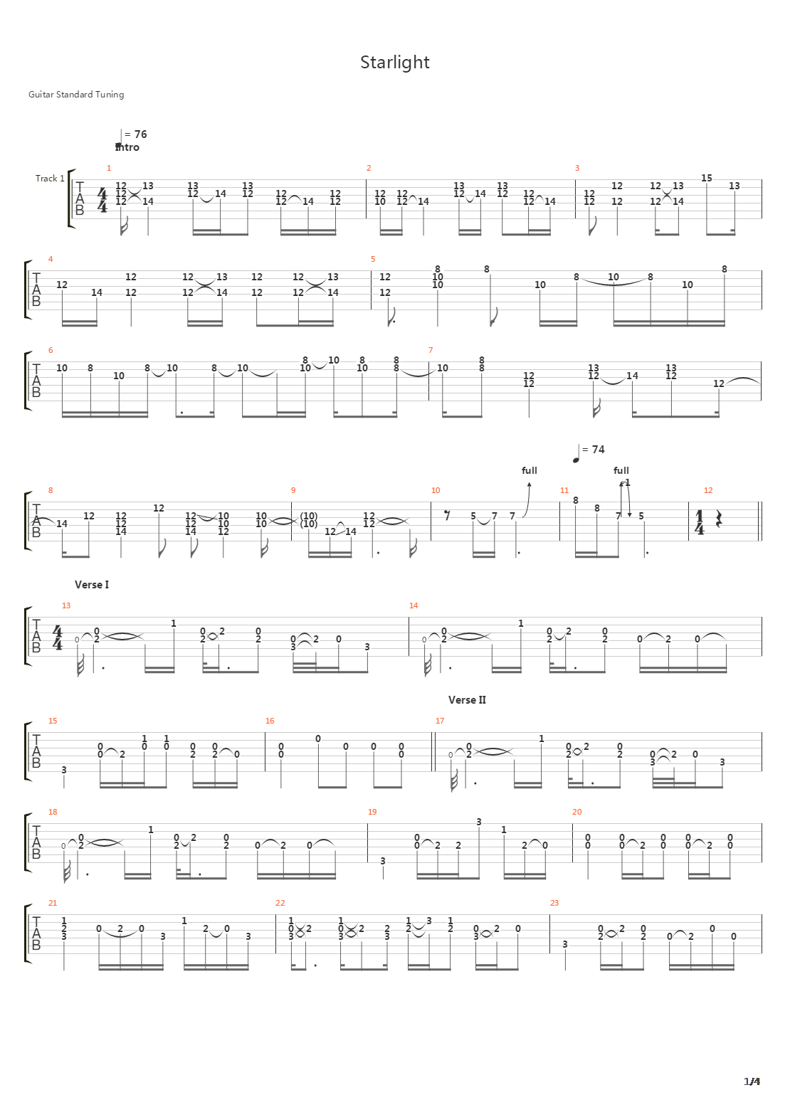 Starlight吉他谱