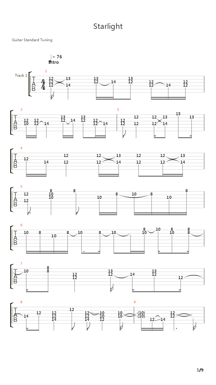 Starlight吉他谱