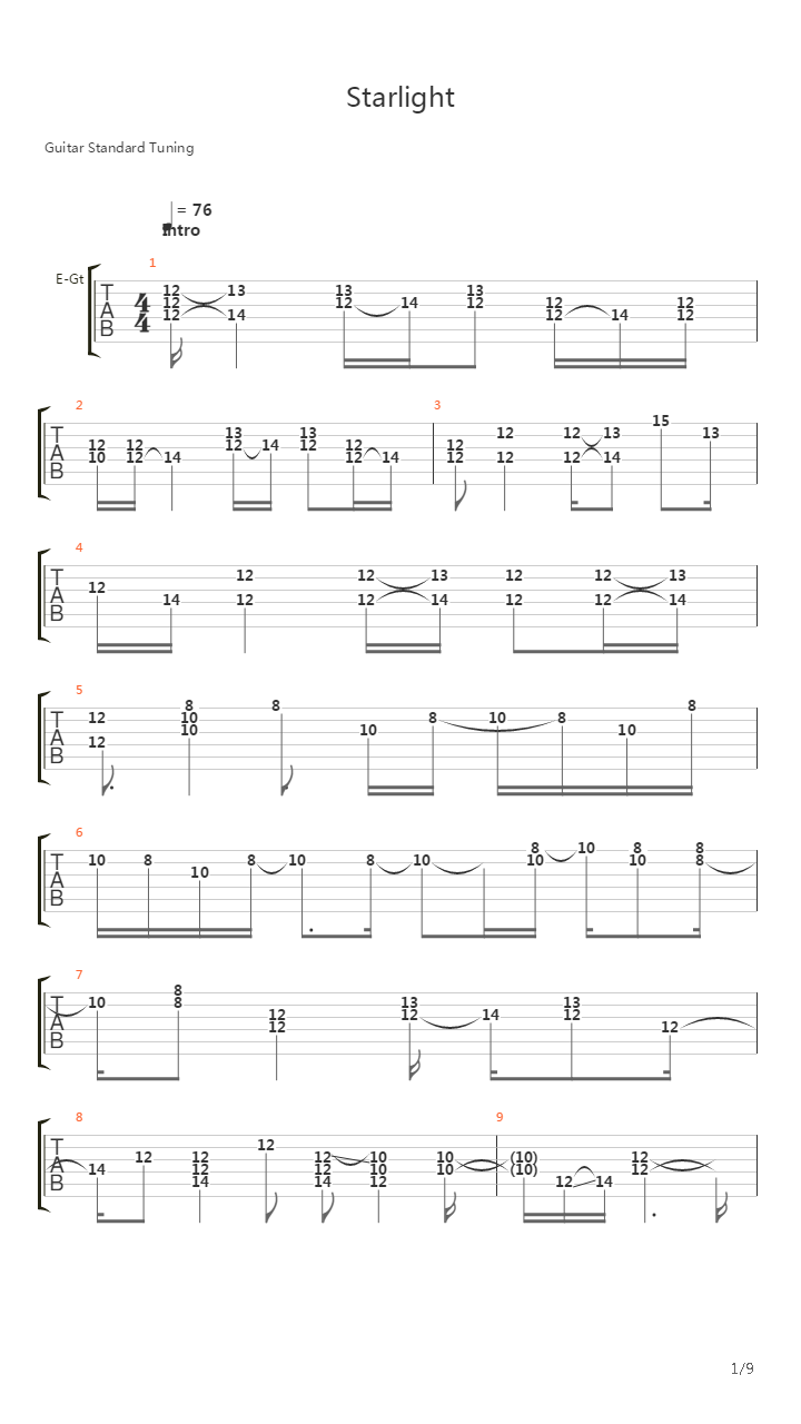 Starlight吉他谱