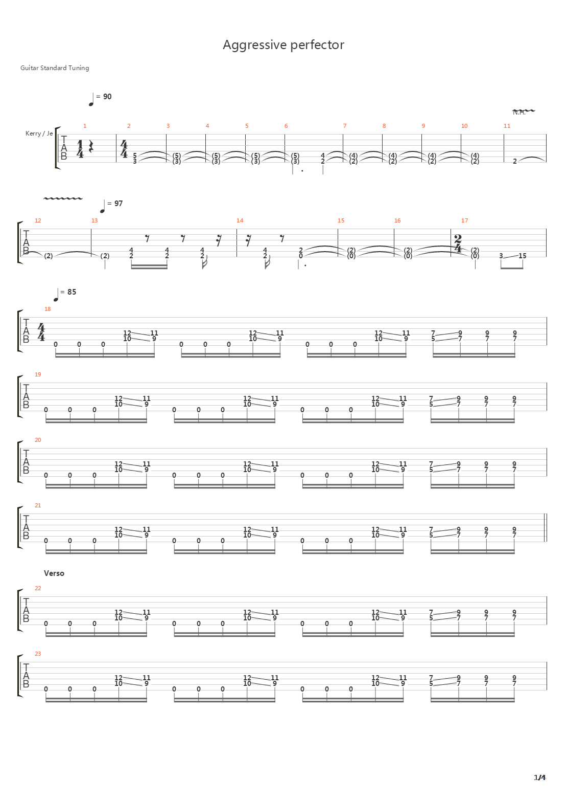 Aggressive Perfector吉他谱