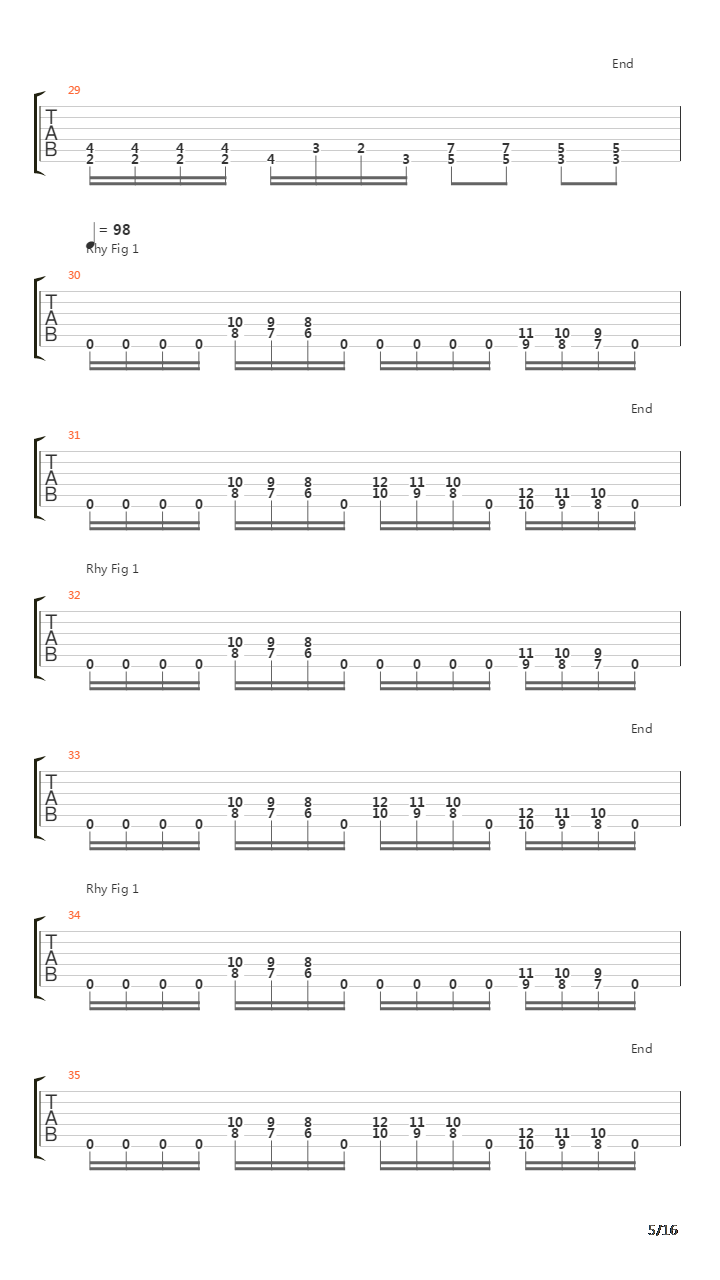 At Dawn They Sleep吉他谱