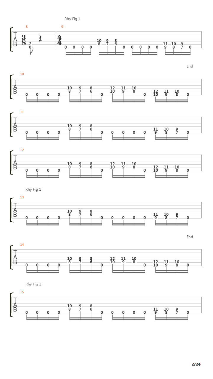 At Dawn They Sleep吉他谱