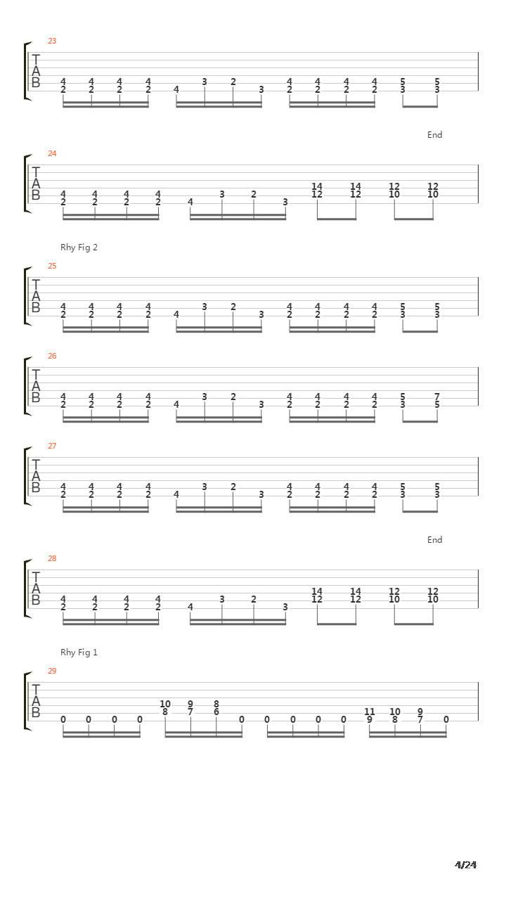 At Dawn They Sleep吉他谱