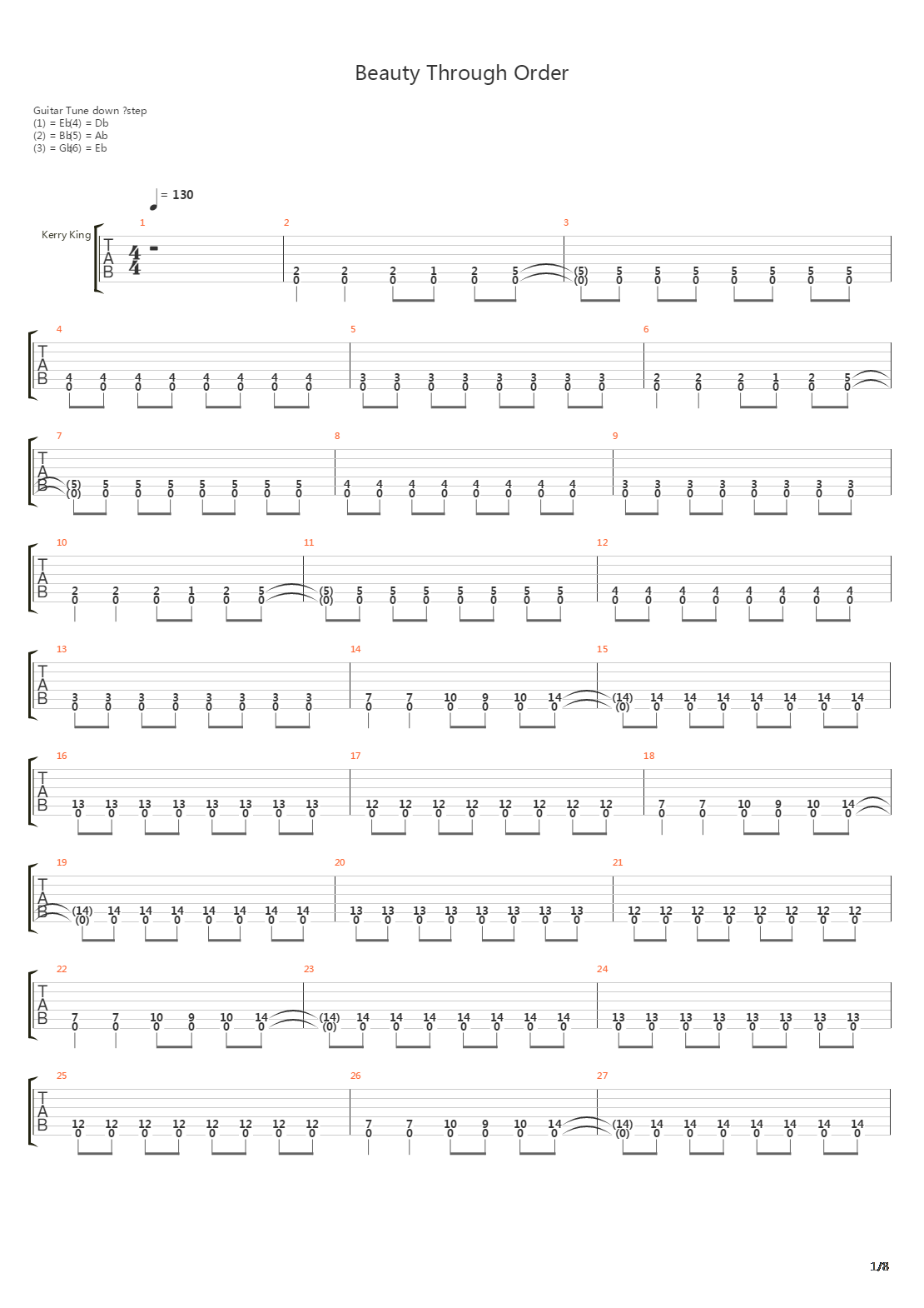 Beauty Through Order吉他谱