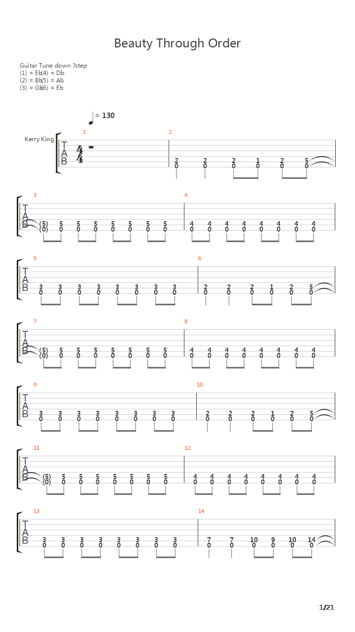 Beauty Through Order吉他谱