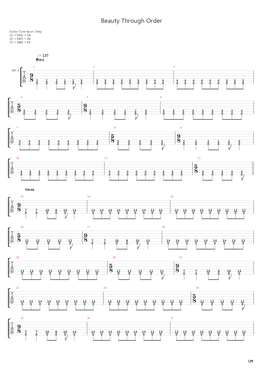 Beauty Through Order吉他谱