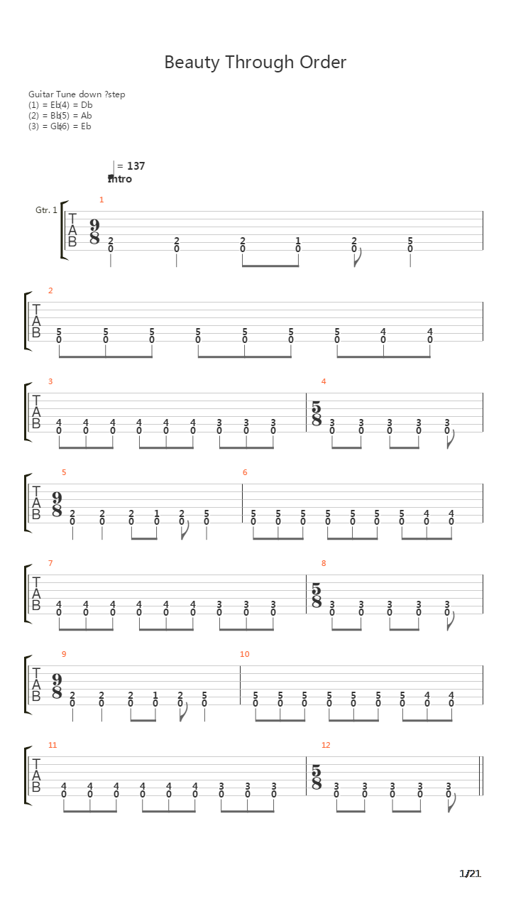 Beauty Through Order吉他谱