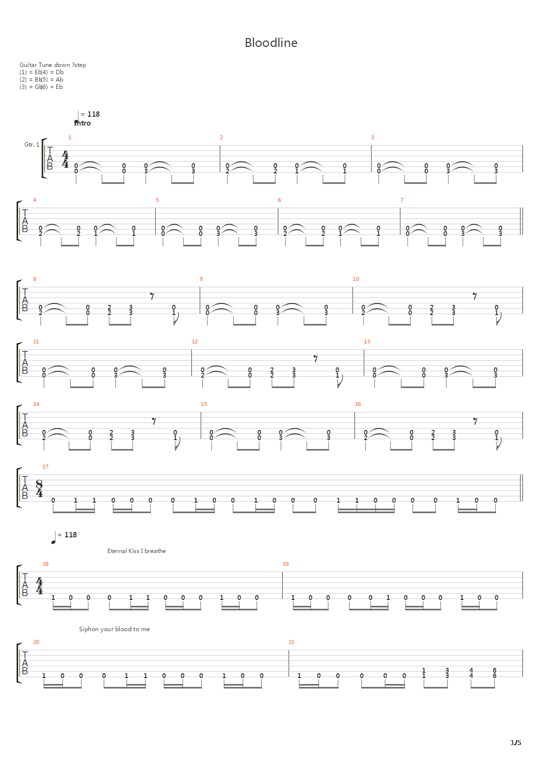 Bloodline吉他谱