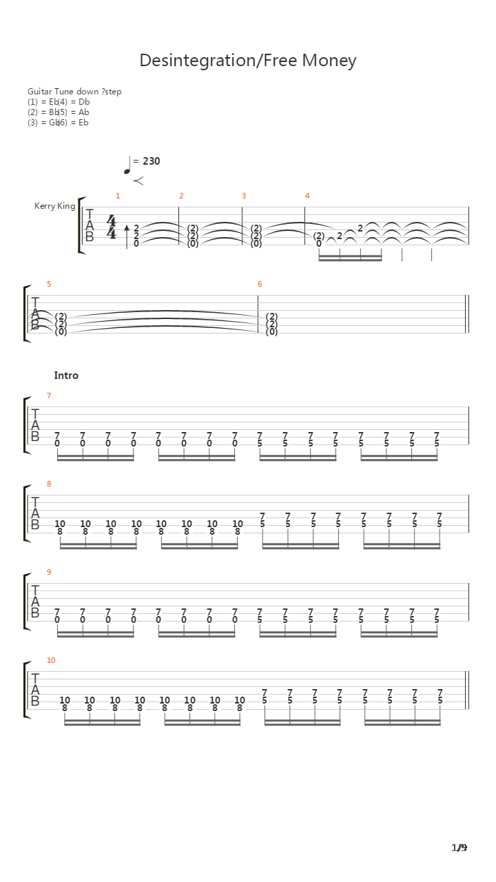 Desintegration - Free Money吉他谱