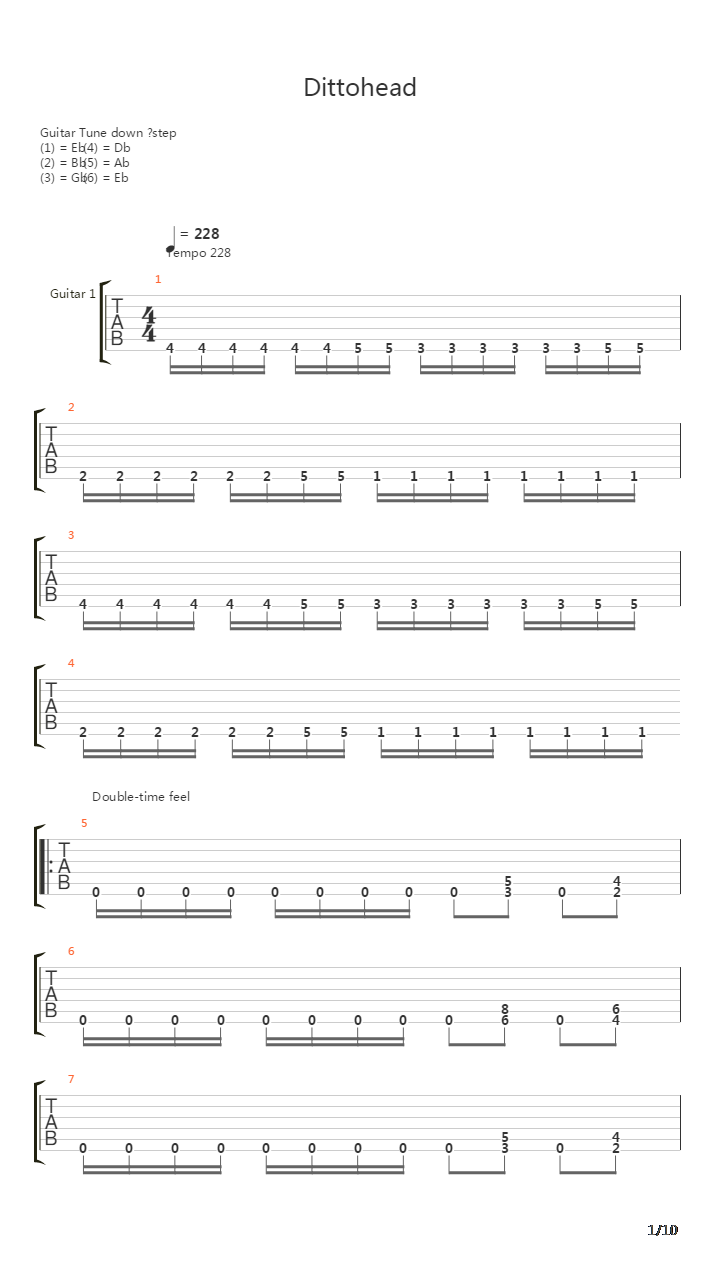 Dittohead吉他谱