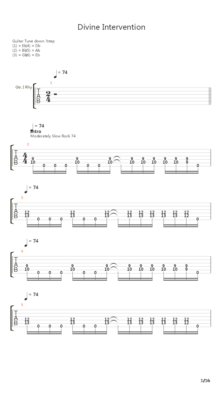 Divine Intervention吉他谱