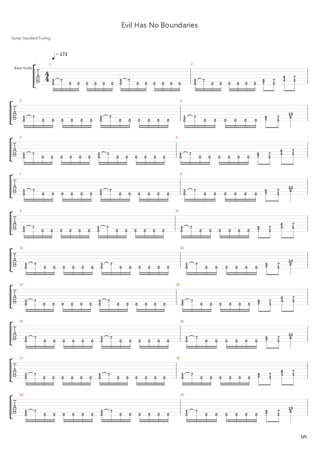 Evil Has No Boundaries吉他谱
