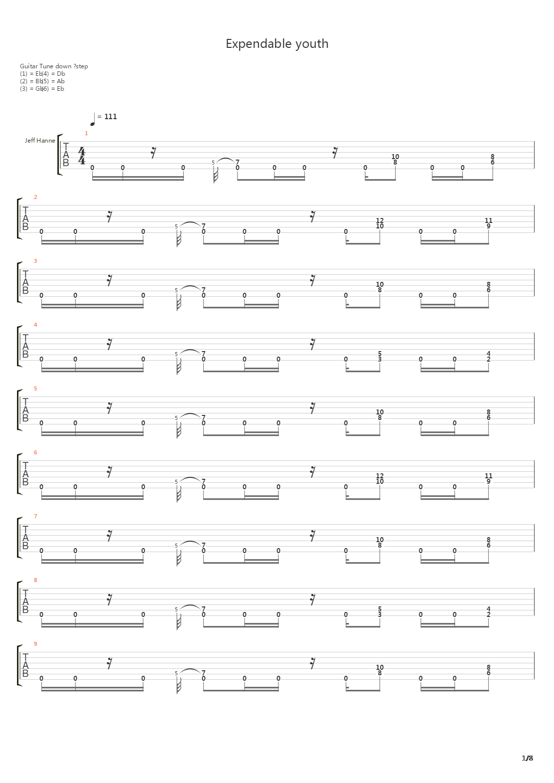 Expendable Youth吉他谱