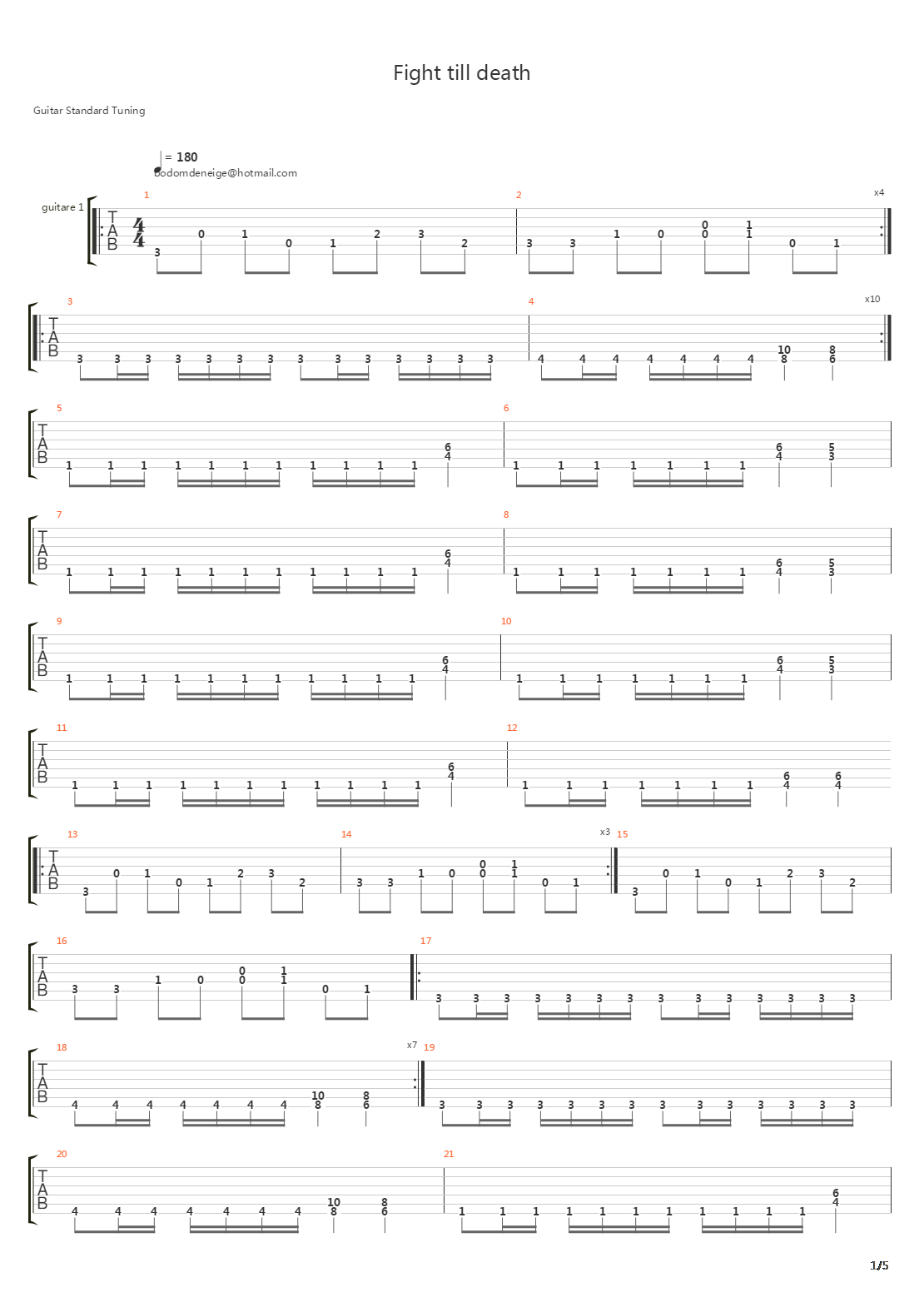 Fight Till Death吉他谱
