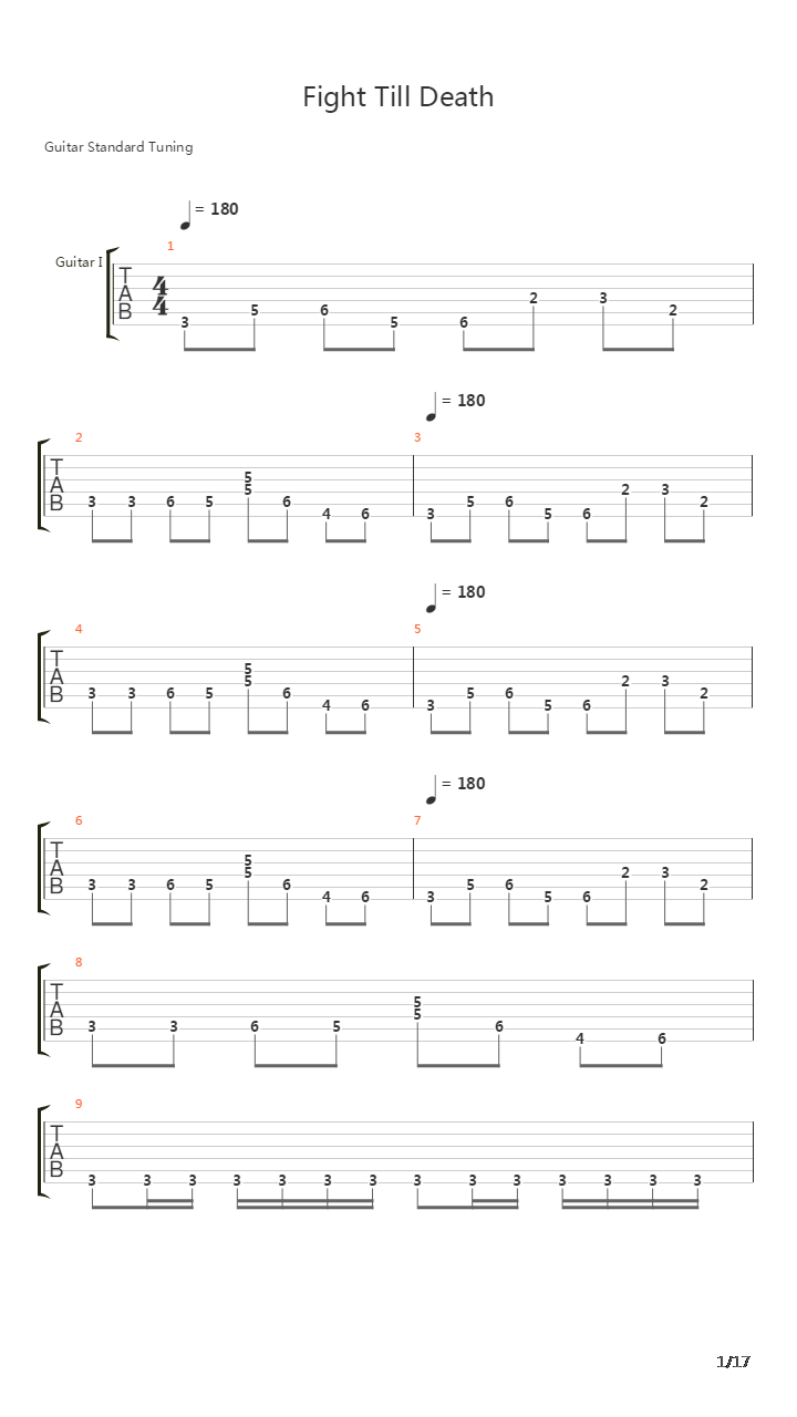 Fight Till Death吉他谱