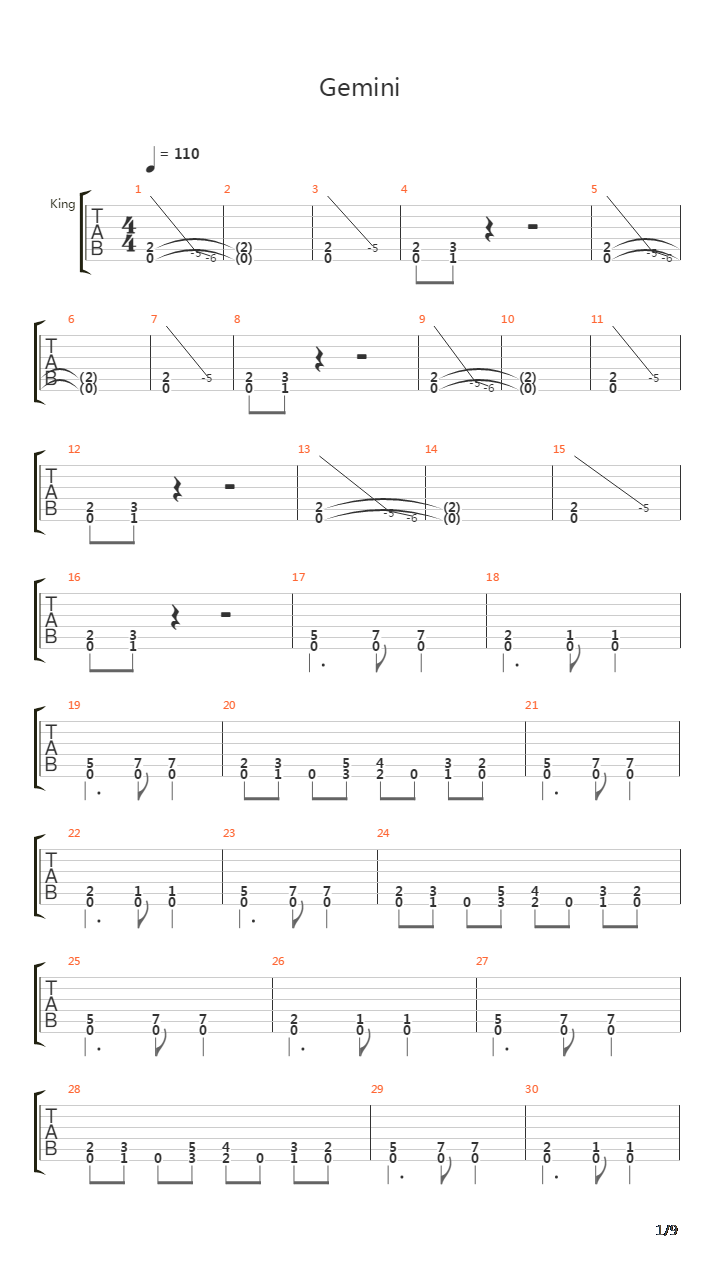 Gemini吉他谱