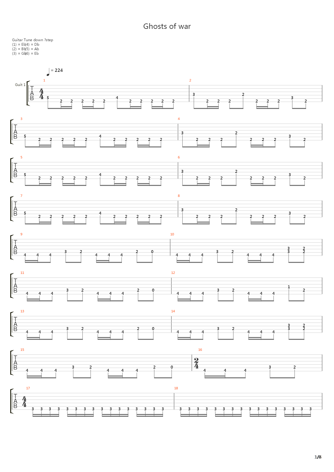 Ghosts Of War吉他谱